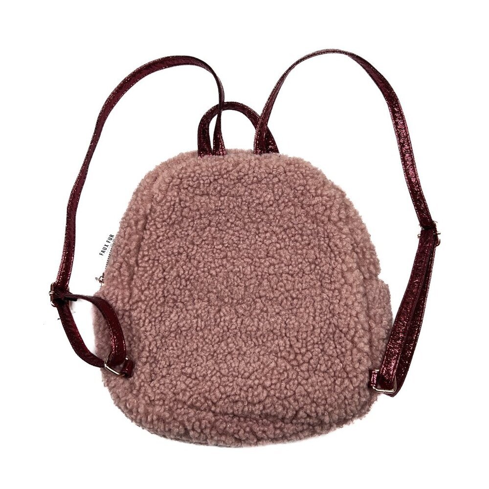 Place Jeweled Rhinestone‎ Bling Critter Sherpa Mini Backpack in Pressed Rose NWT - Picture 3 of 12
